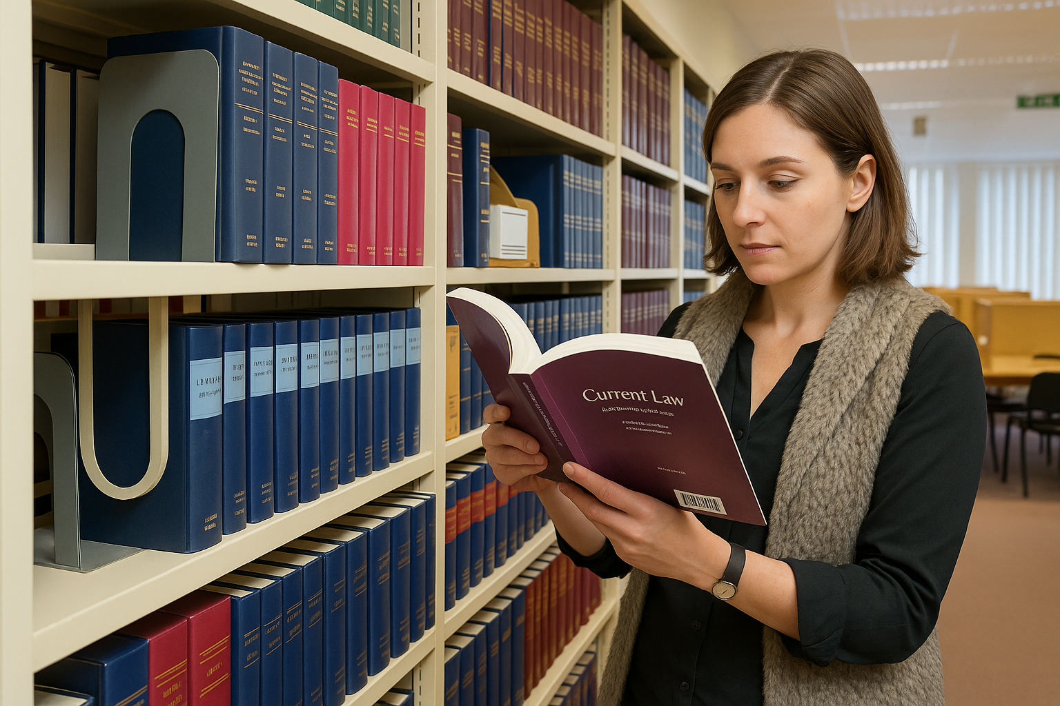 Law books in a library